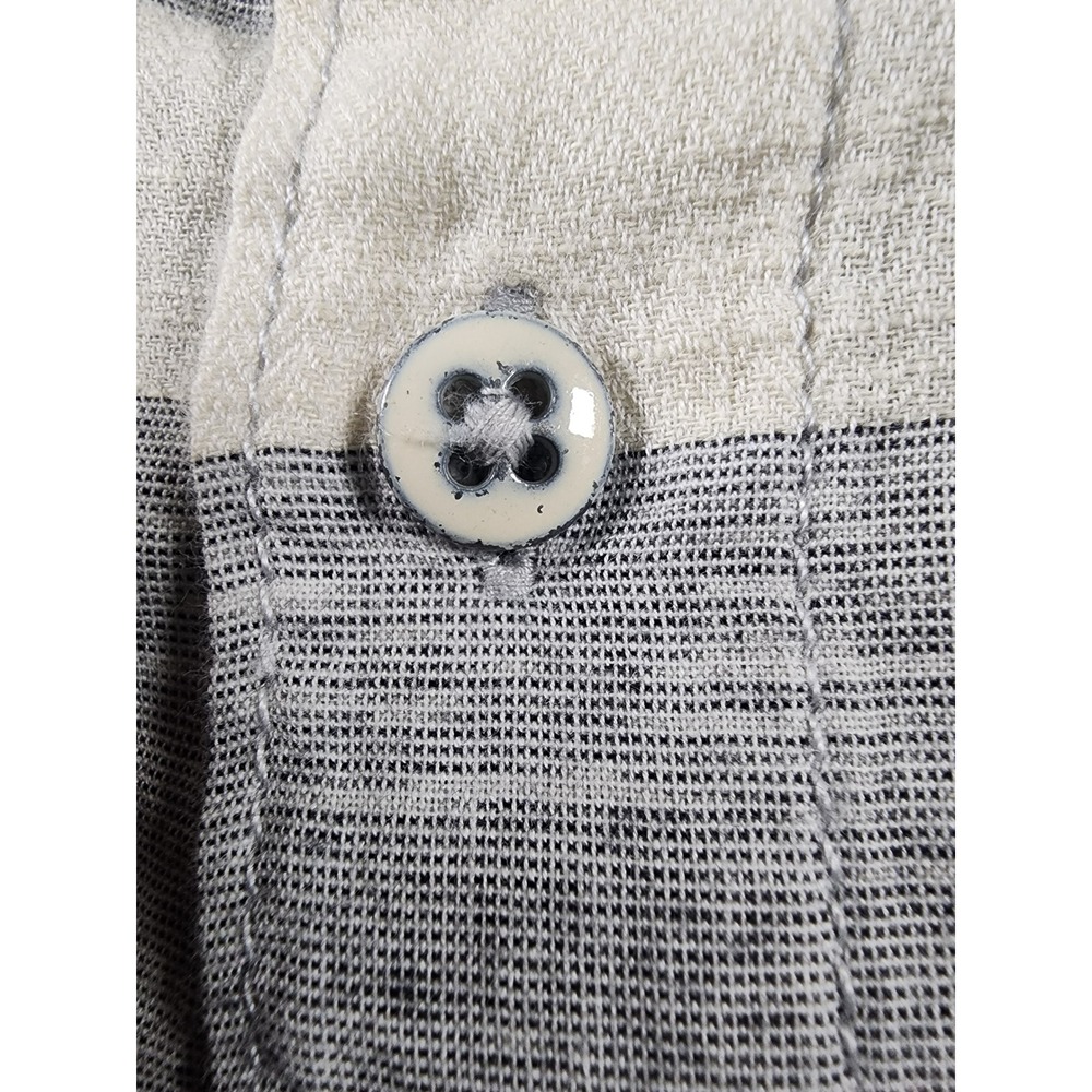 Tommy Bahama Button Down Mens XXL Gray‎ Striped Short Sleeve Linen Blend Coastal - Picture 5 of 7